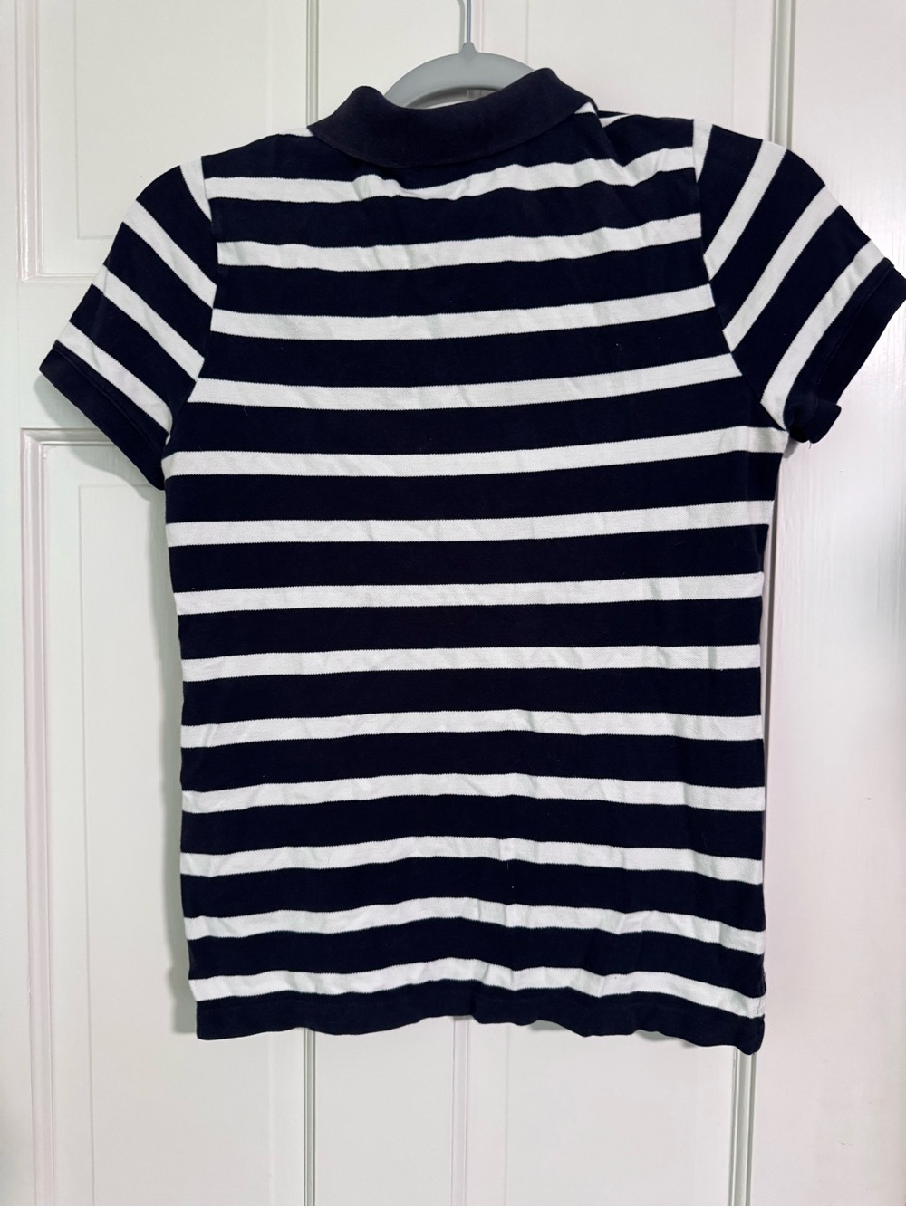 J. Crew Navy and White Striped Polo Shirt - Picture 2 of 4